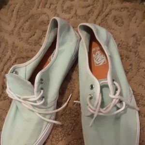 Light green seafoam Van's shoes 8